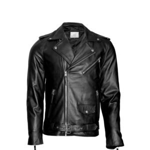 Men's Biker Leather Jacket - Cowhide